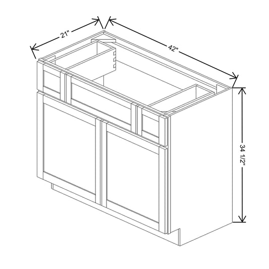 Wolf Classic Grove Pewter Paint 42"W Vanity Sink Drawer Base