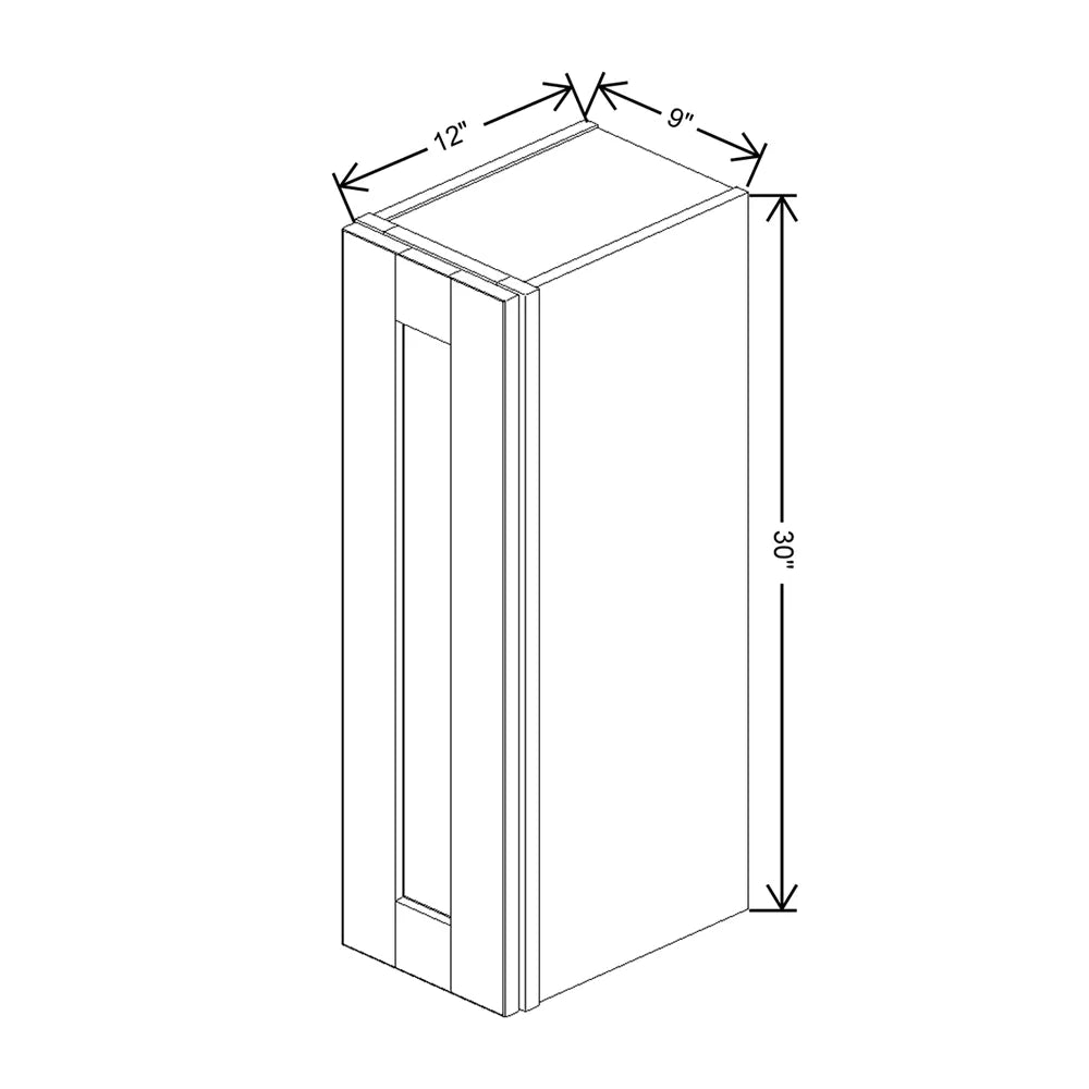 J&K Greige K3 Single Door Wall Cabinet - 09" W x 30" H