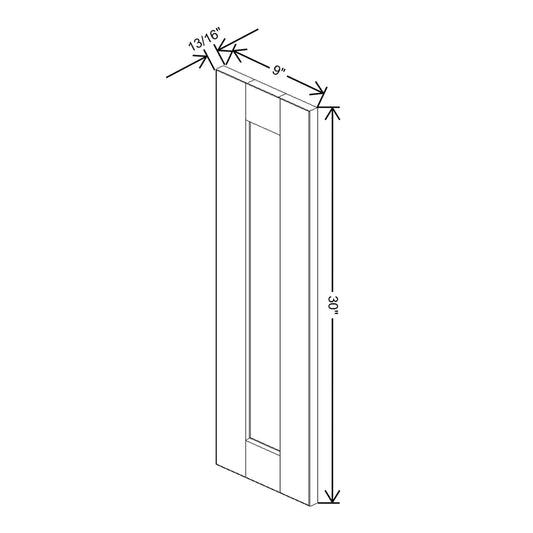 J&K White Shaker S8 Dummy Door Panel 09" W x 30" H