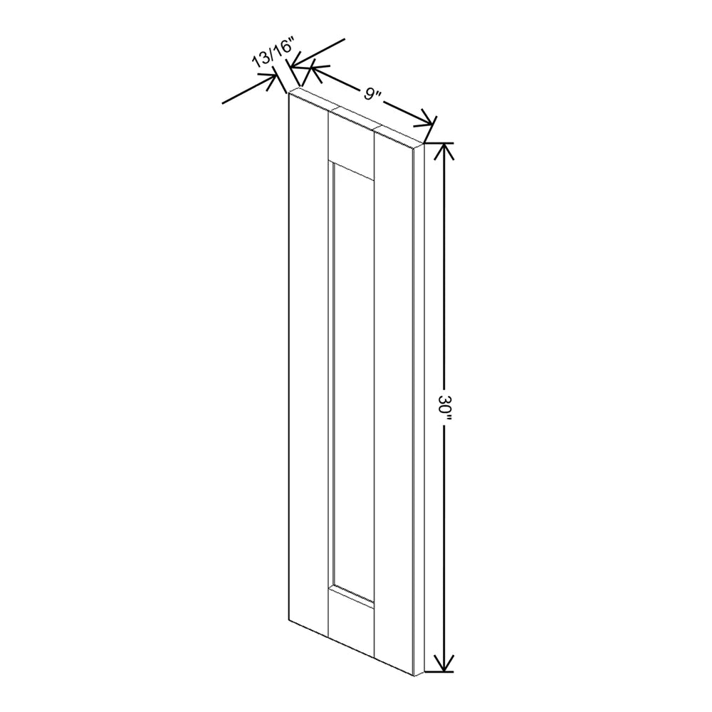 J&K Pearl Glazed H9 Dummy Door Panel 09" W x 30" H