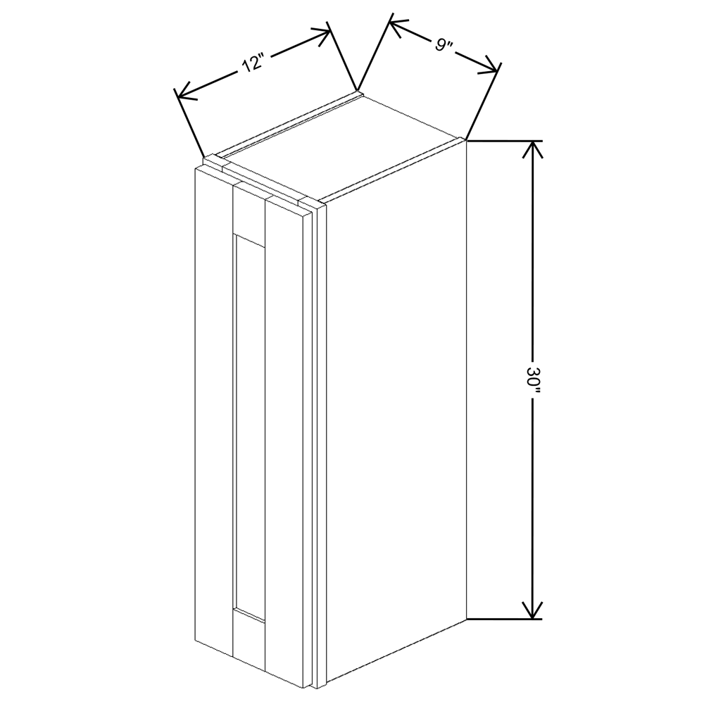 Fabuwood Quest Metro Mist Wall 9"W x 30"H Shaker Cabinet