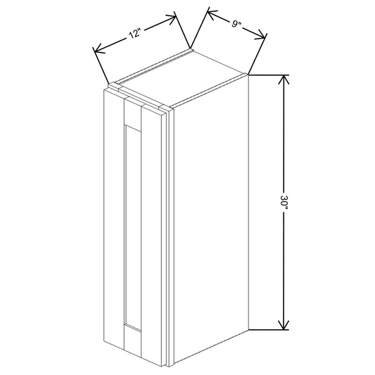 Fabuwood Allure Galaxy Dove Wall 9"W x 30"H Shaker Cabinet