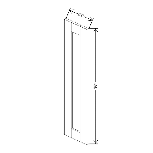 J&K White Shaker S8 Dummy Door Panel 09" W x 36" H