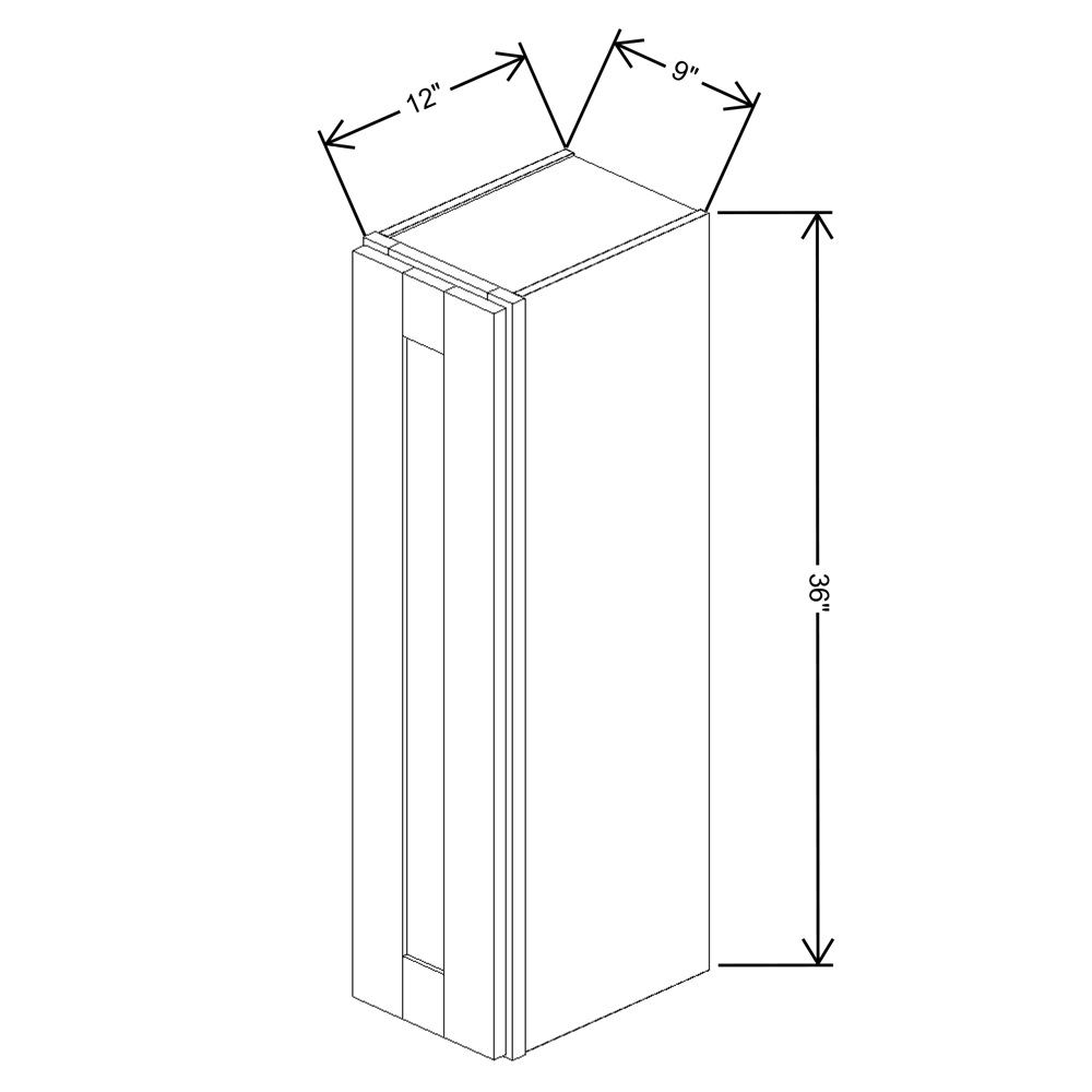 Fabuwood Quest Metro Frost Wall 9"W x 36"H Shaker Cabinet