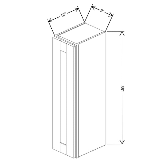 Fabuwood Quest Metro Frost Wall 9"W x 36"H Shaker Cabinet