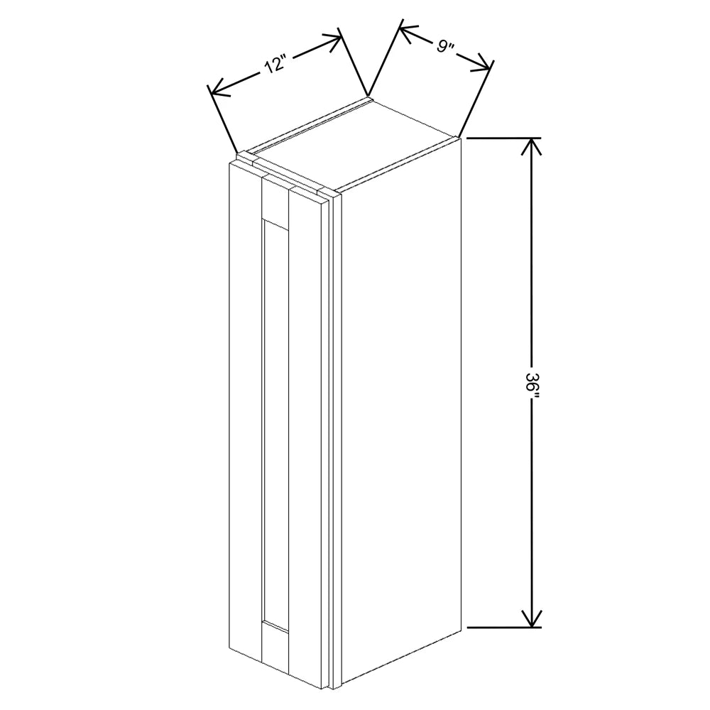 Fabuwood Allure Luna Desert Oak 9" W X 36" H X 12" D  Single Door Wall Cabinet