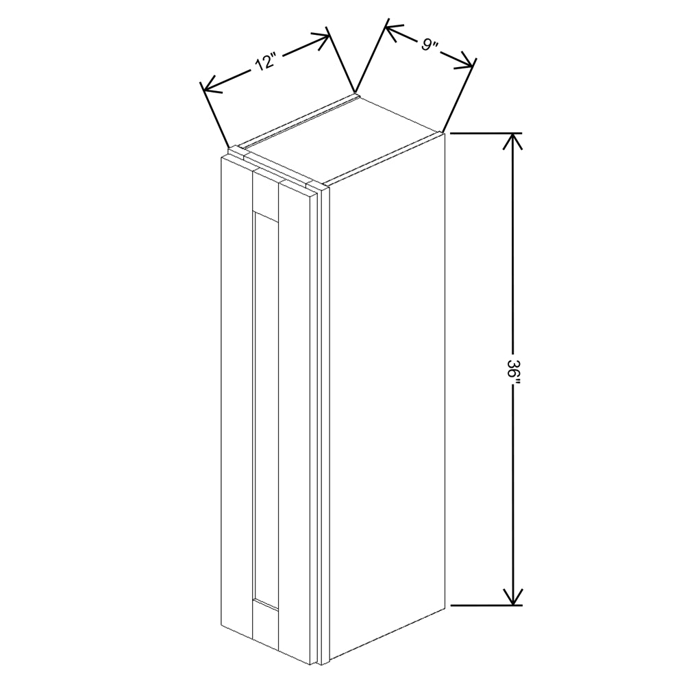 Fabuwood Quest Metro Java Wall 9"W x 36"H Shaker Cabinet