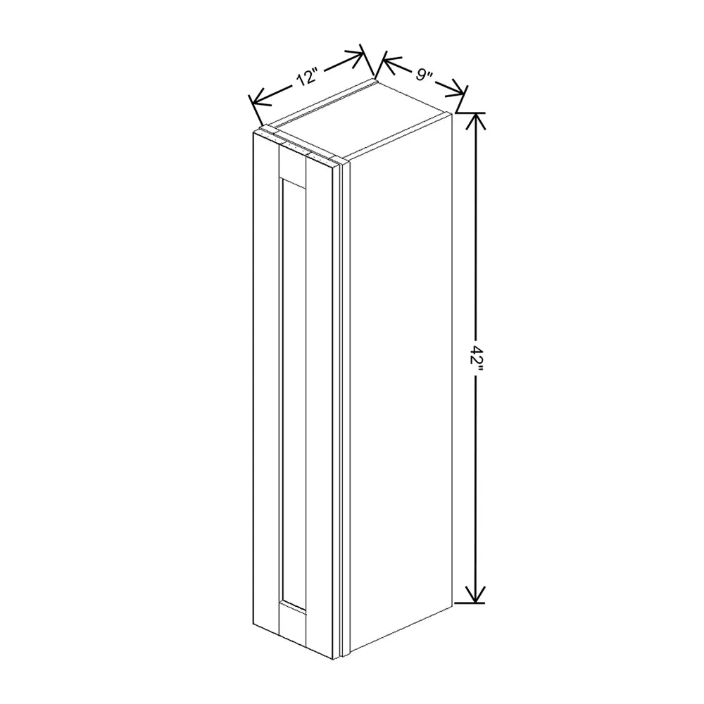 J&K Hazel H8 Single Door Wall Cabinet - 09" W x 42" H