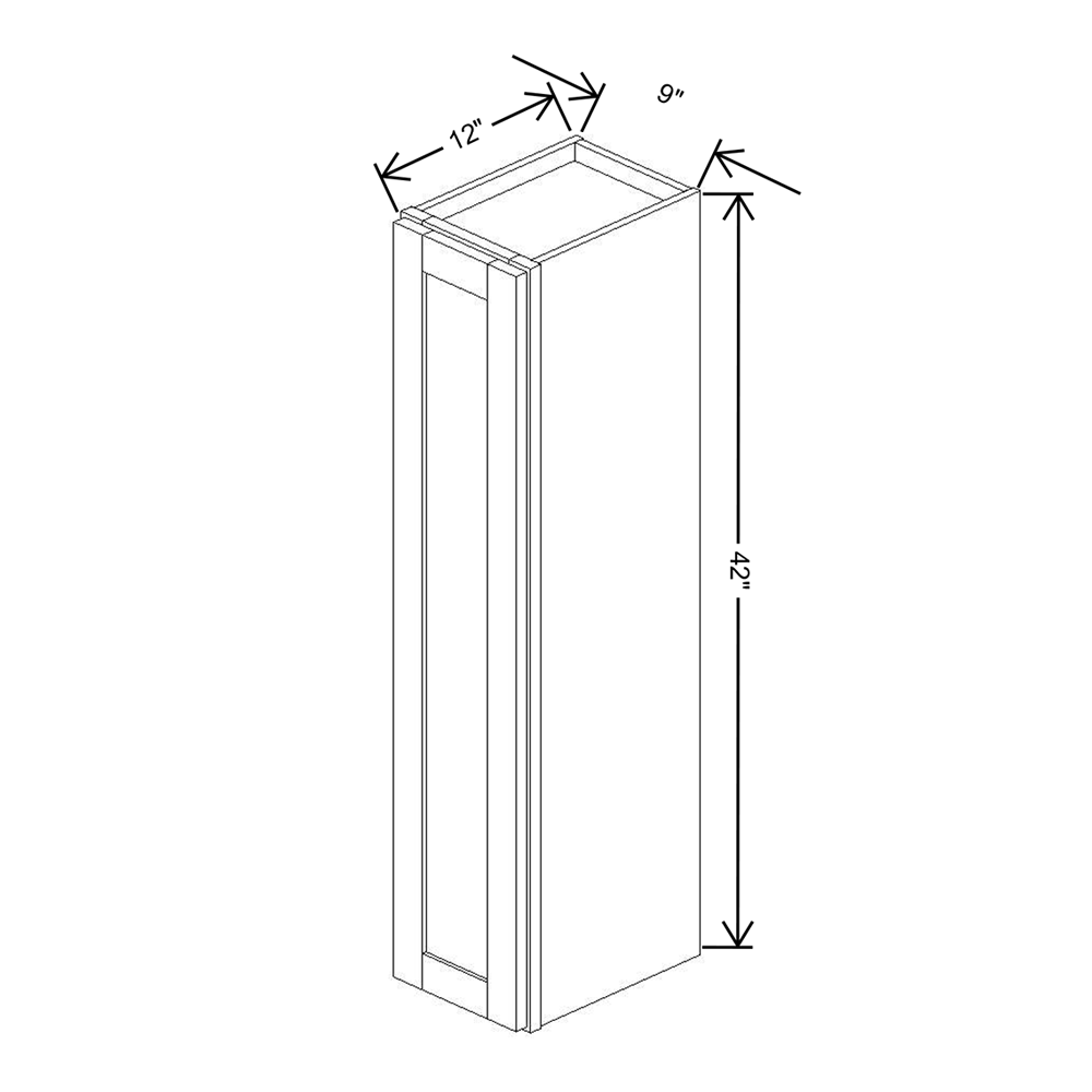 Wolf Classic Berwyn Opal Paint 9"W X 42"H Wall Cabinet