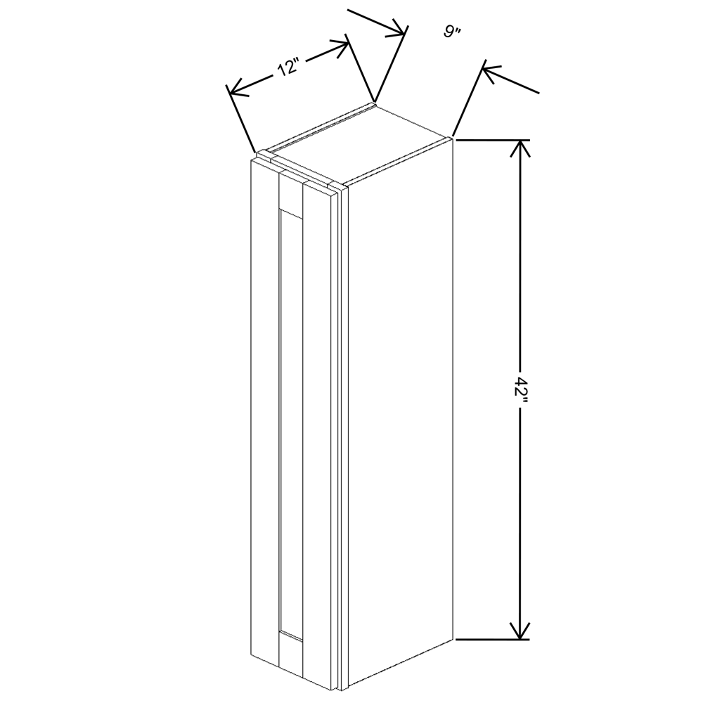 Fabuwood Value Premium Hallmark Frost Wall 9"W x 42"H Shaker Cabinet