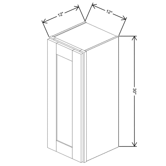 Fabuwood Quest Metro Java Wall 12"W x 30"H Shaker Cabinet