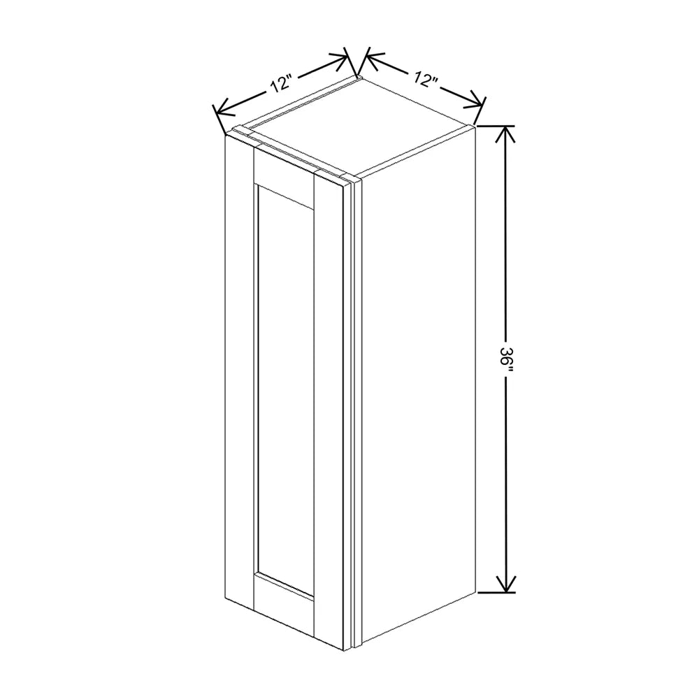 J&K Sage E3 Single Door Wall Cabinet - 12" W x 36" H