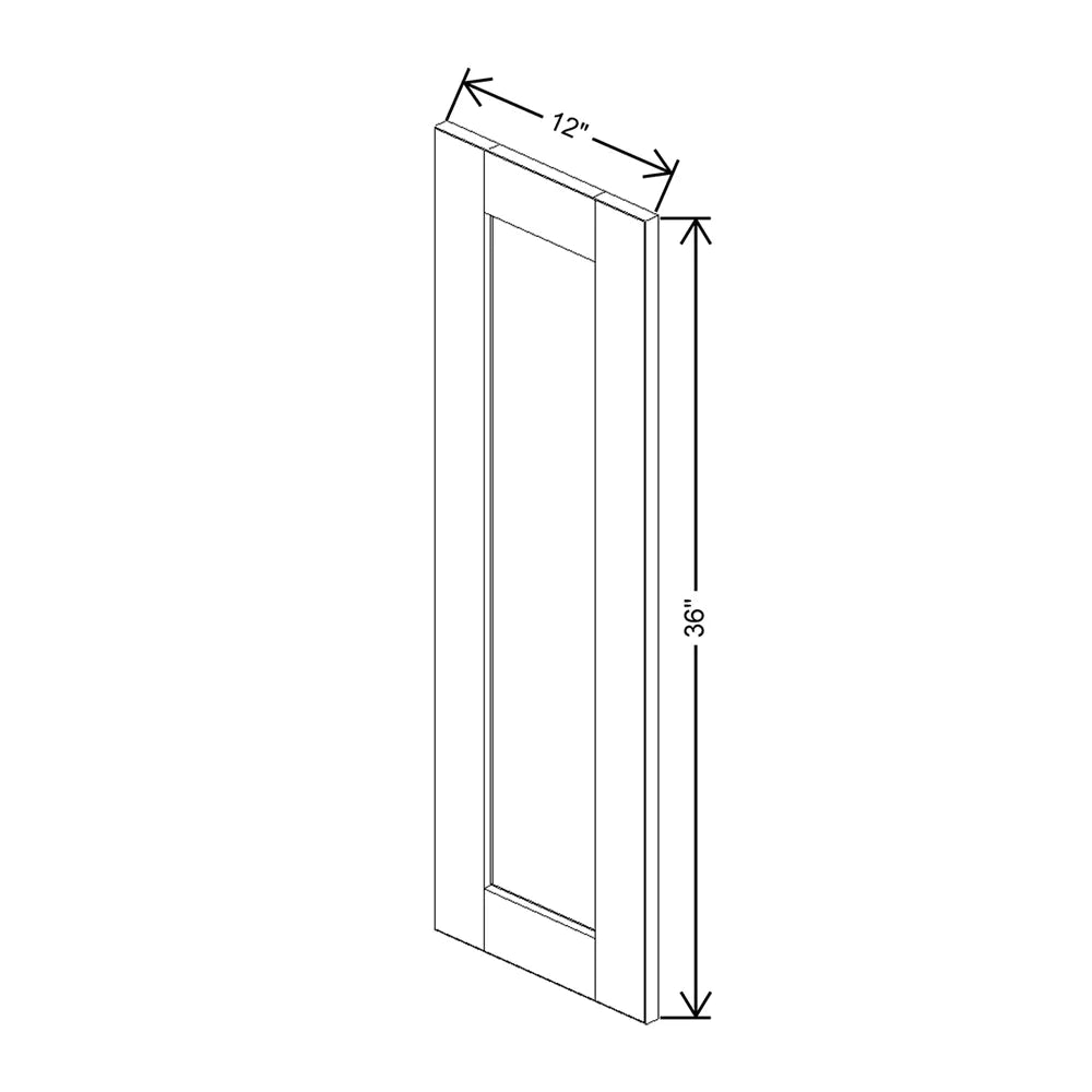 J&K White Shaker S8 Dummy Door Panel 12" W x 36" H