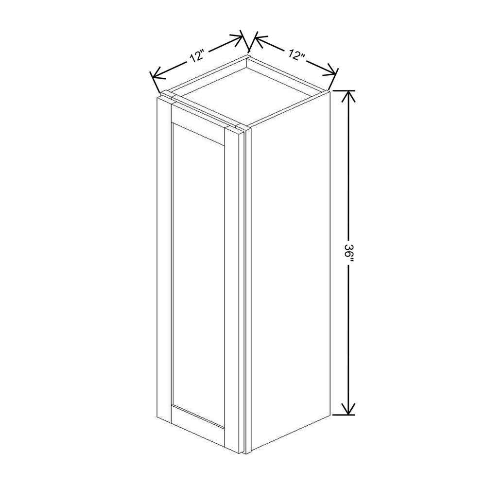 Wolf Classic Dartmouth 5-piece White Paint 12"W X 36"H Wall Cabinet