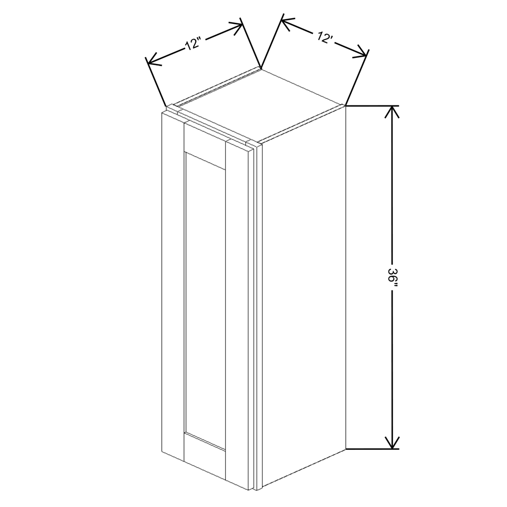 Fabuwood Allure Nexus Frost Wall 12"W x 36"H Shaker Cabinet