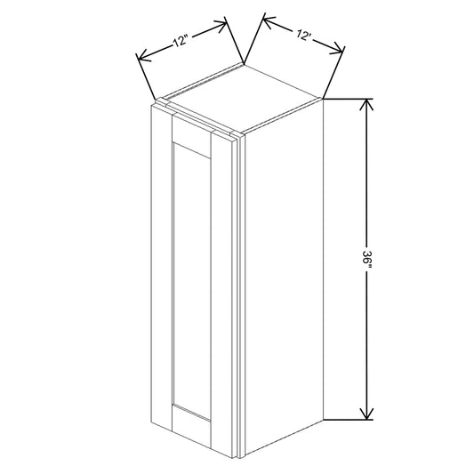 Fabuwood Quest Metro Java Wall 12"W x 36"H Shaker Cabinet