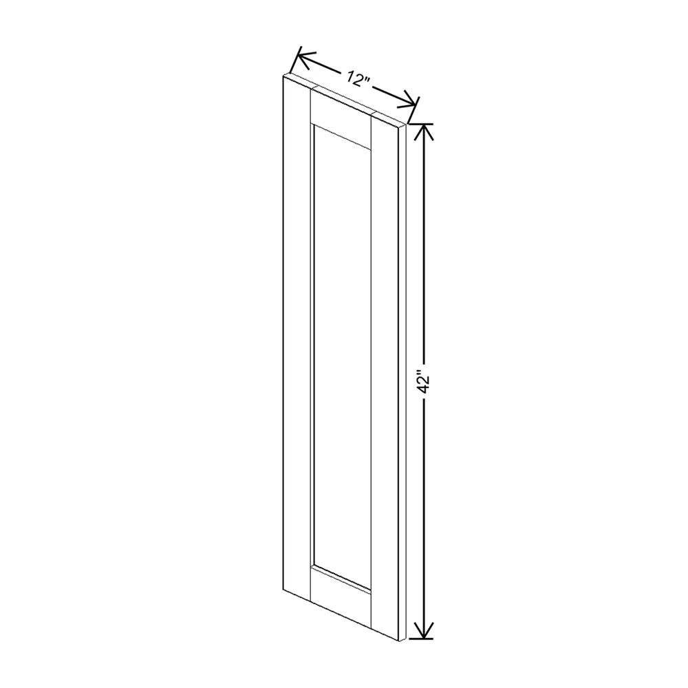 J&K White Shaker S8 Dummy Door Panel 12" W x 42" H