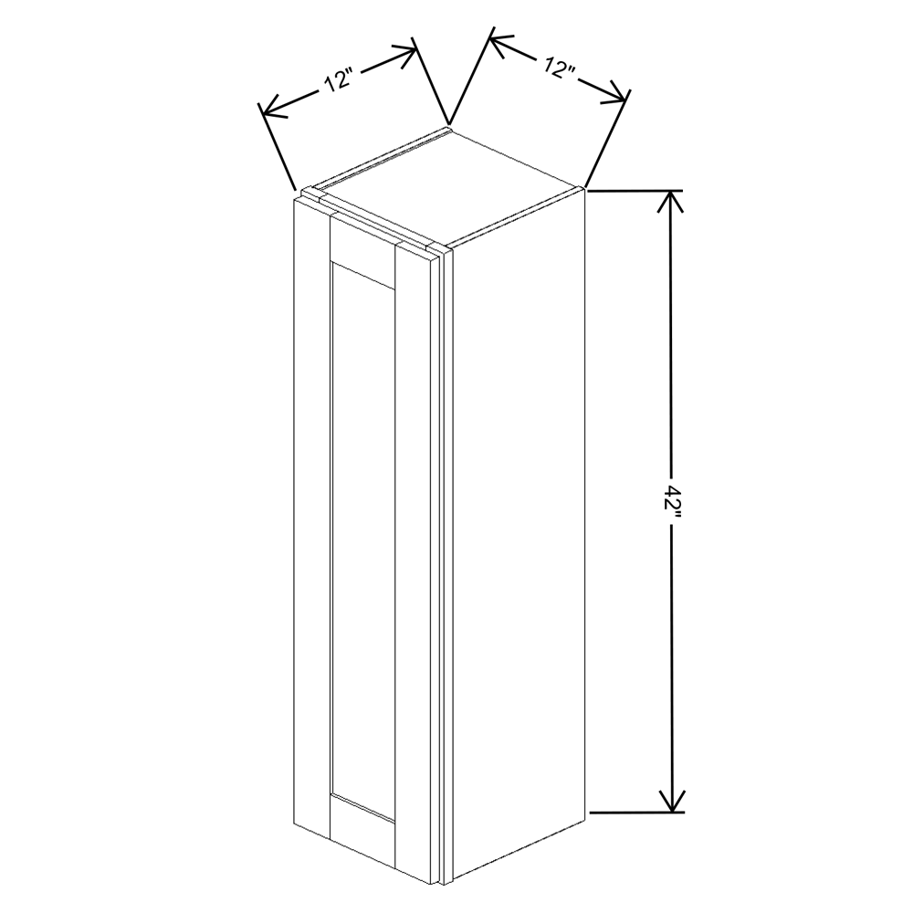 Fabuwood Value Premium Hallmark Frost Wall 12"W x 42"H Shaker Cabinet