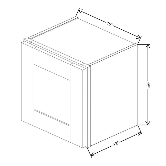 Fabuwood Allure Luna Desert Oak 15" W X 15" H X 12" D  Single Door Wall Cabinet