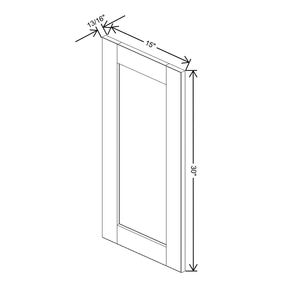 J&K White Shaker S8 Dummy Door Panel 15" W x 30" H