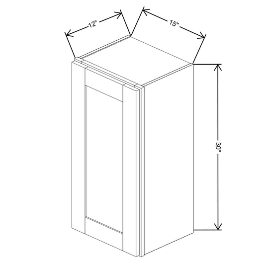 Fabuwood Quest Metro Frost Wall 15"W x 30"H Shaker Cabinet