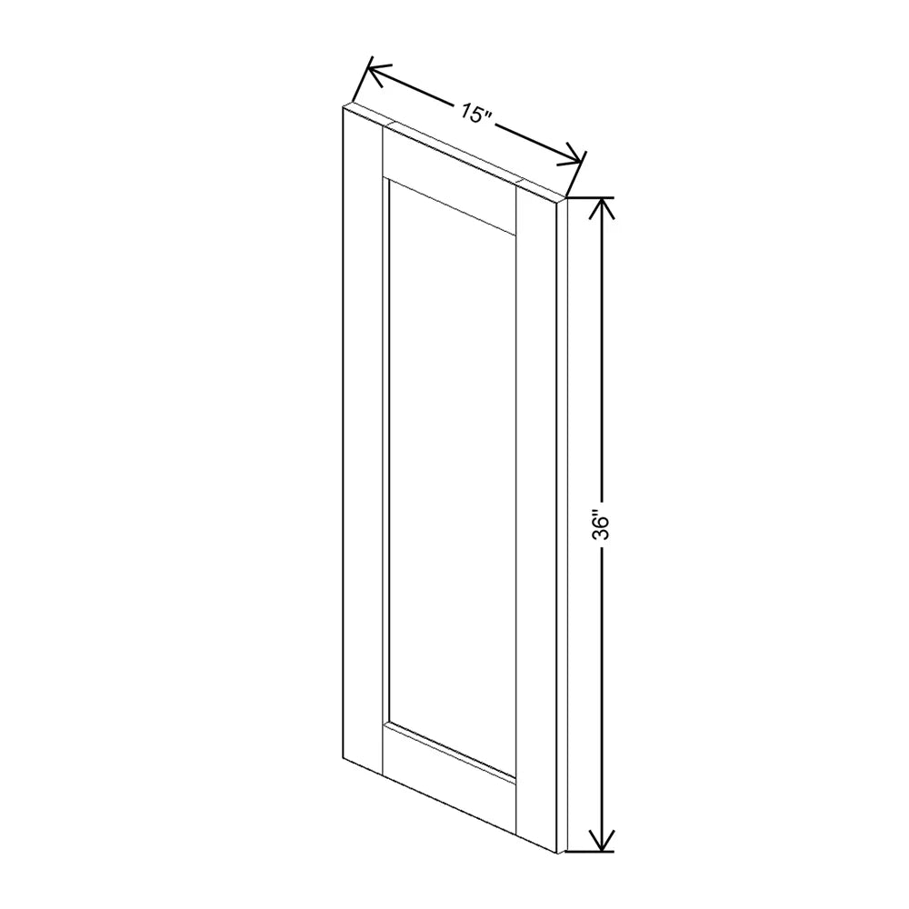 J&K White Shaker S8 Dummy Door Panel 15" W x 36" H