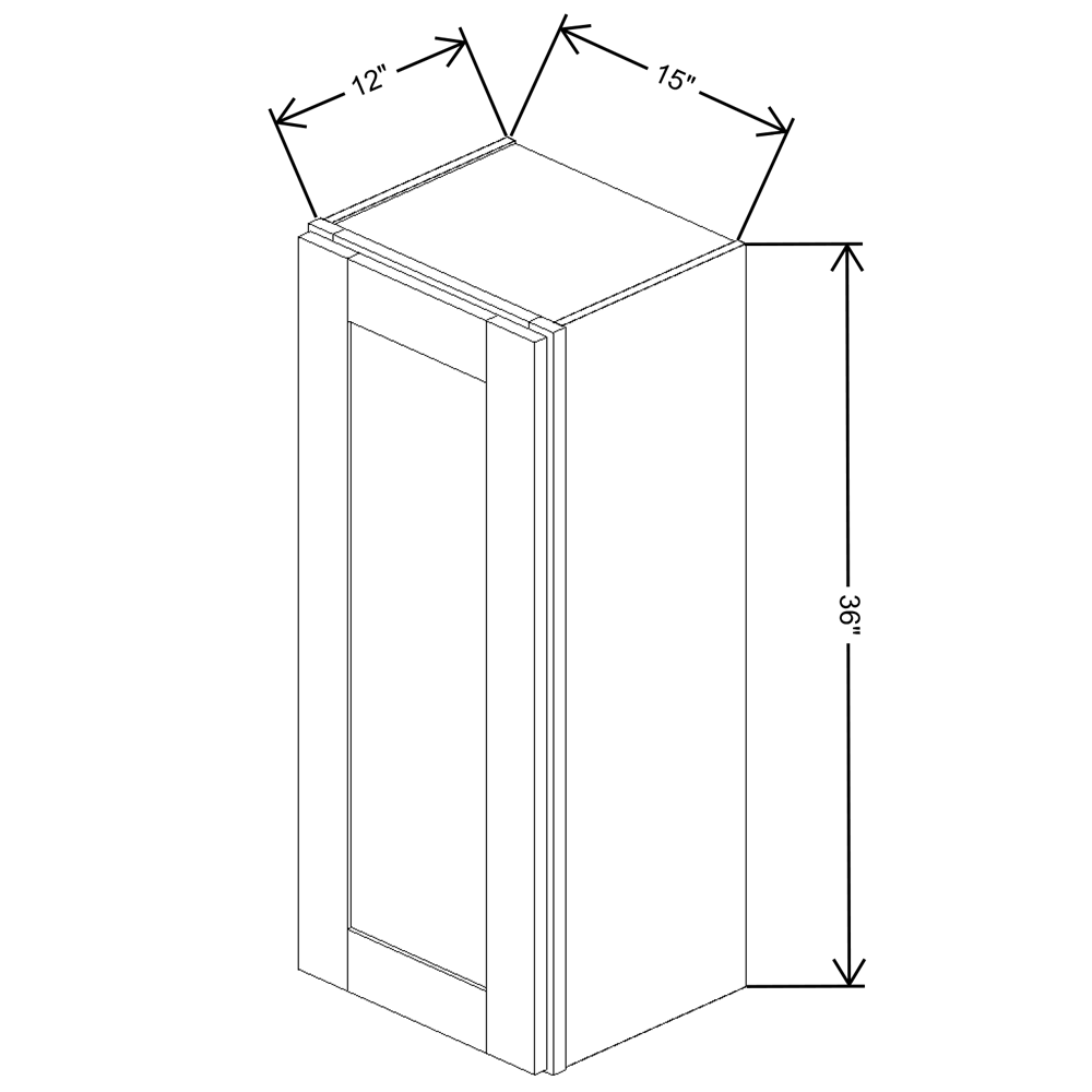 Fabuwood Quest Metro Mist Wall 15"W x 36"H Shaker Cabinet