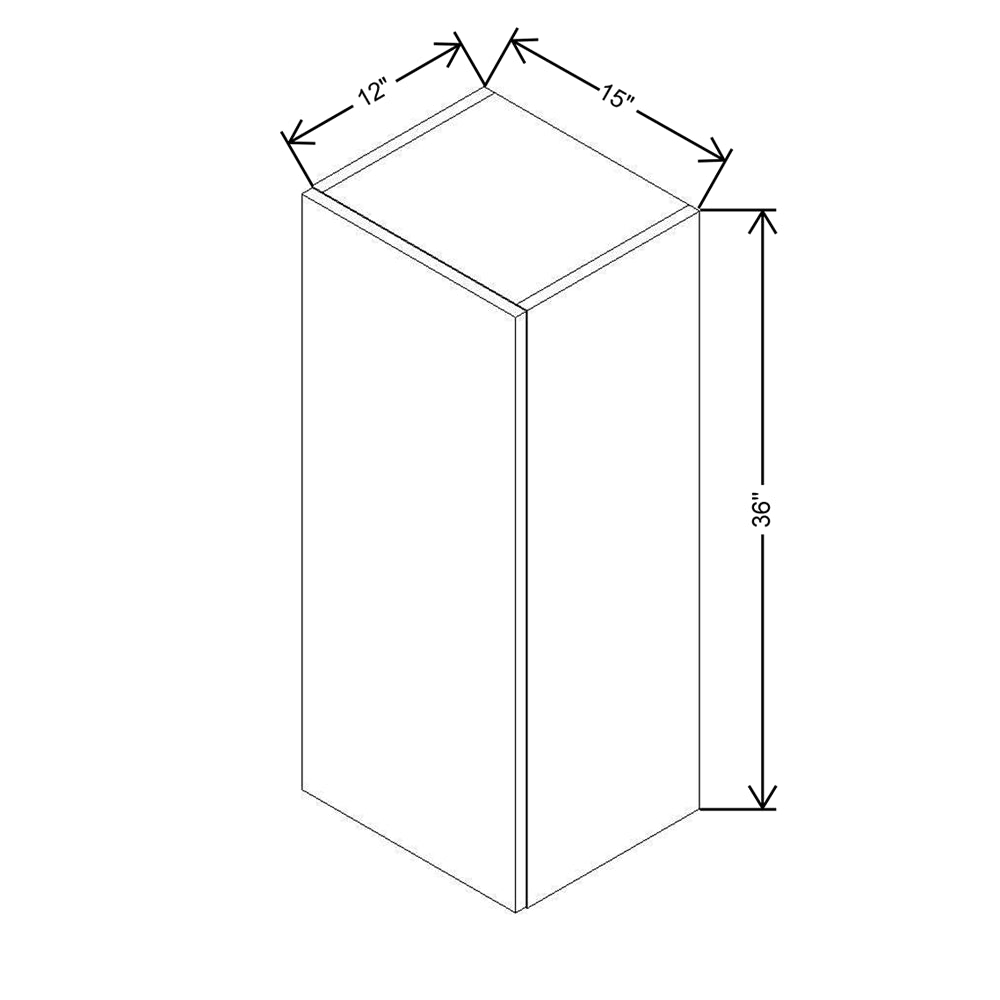CNC Concord Newport White 15" W X 36" H Single Door Wall Cabinet