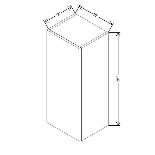CNC Concord Newport White 15" W X 36" H Single Door Wall Cabinet