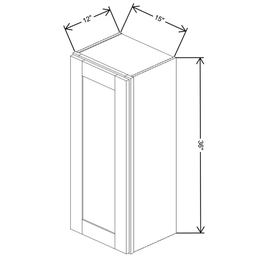 Fabuwood Quest Metro Java Wall 15"W x 36"H Shaker Cabinet