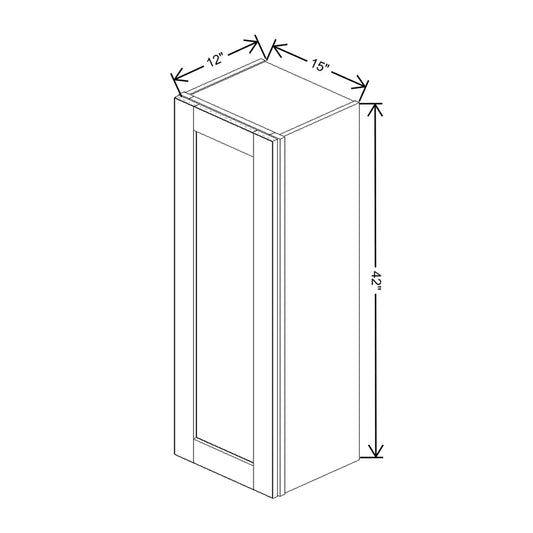 J&K Hazel H8 Single Door Wall Cabinet - 15" W x 42" H