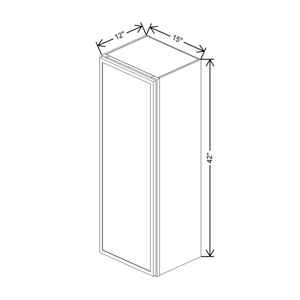 Cubitac Imperial Bergen Latte 15"W X 42"H Wall Cabinet