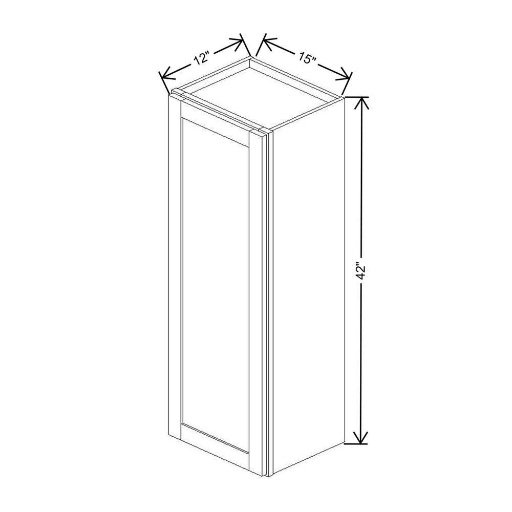 Wolf Classic Dartmouth 5-piece White Paint 15"W X 42"H Wall Cabinet