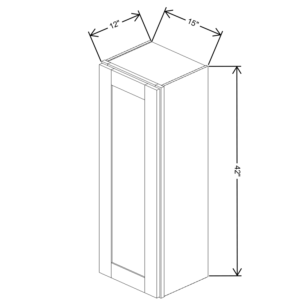 Fabuwood Value Premium Hallmark Frost Wall 15"W x 42"H Shaker Cabinet