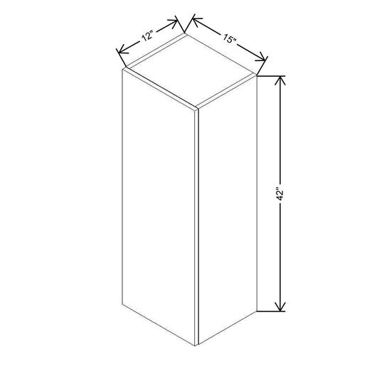 CNC Concord Newport White 15" W X 42" H Single Door Wall Cabinet