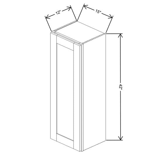 Fabuwood Quest Metro Frost Wall 15"W x 42"H Shaker Cabinet