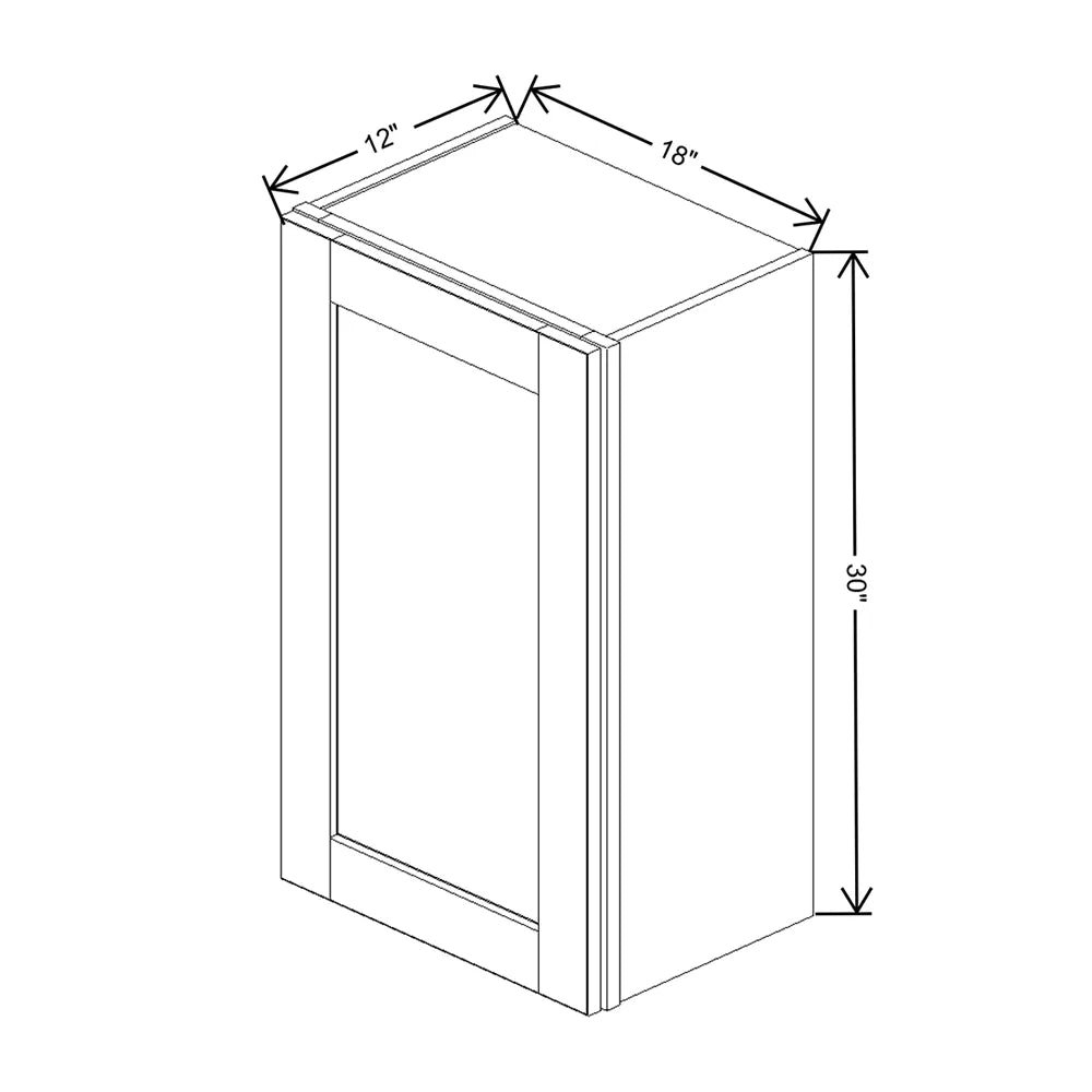 J&K Sage E3 Single Door Wall Cabinet - 18" W x 30" H