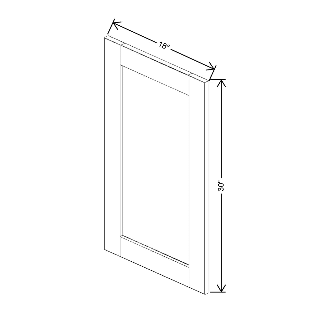 J&K White Shaker S8 Dummy Door Panel 18" W x 30" H