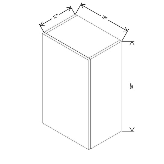 CNC Luxor 5-Piece Misty Grey 18" W X 30" H Single Door Wall Cabinet