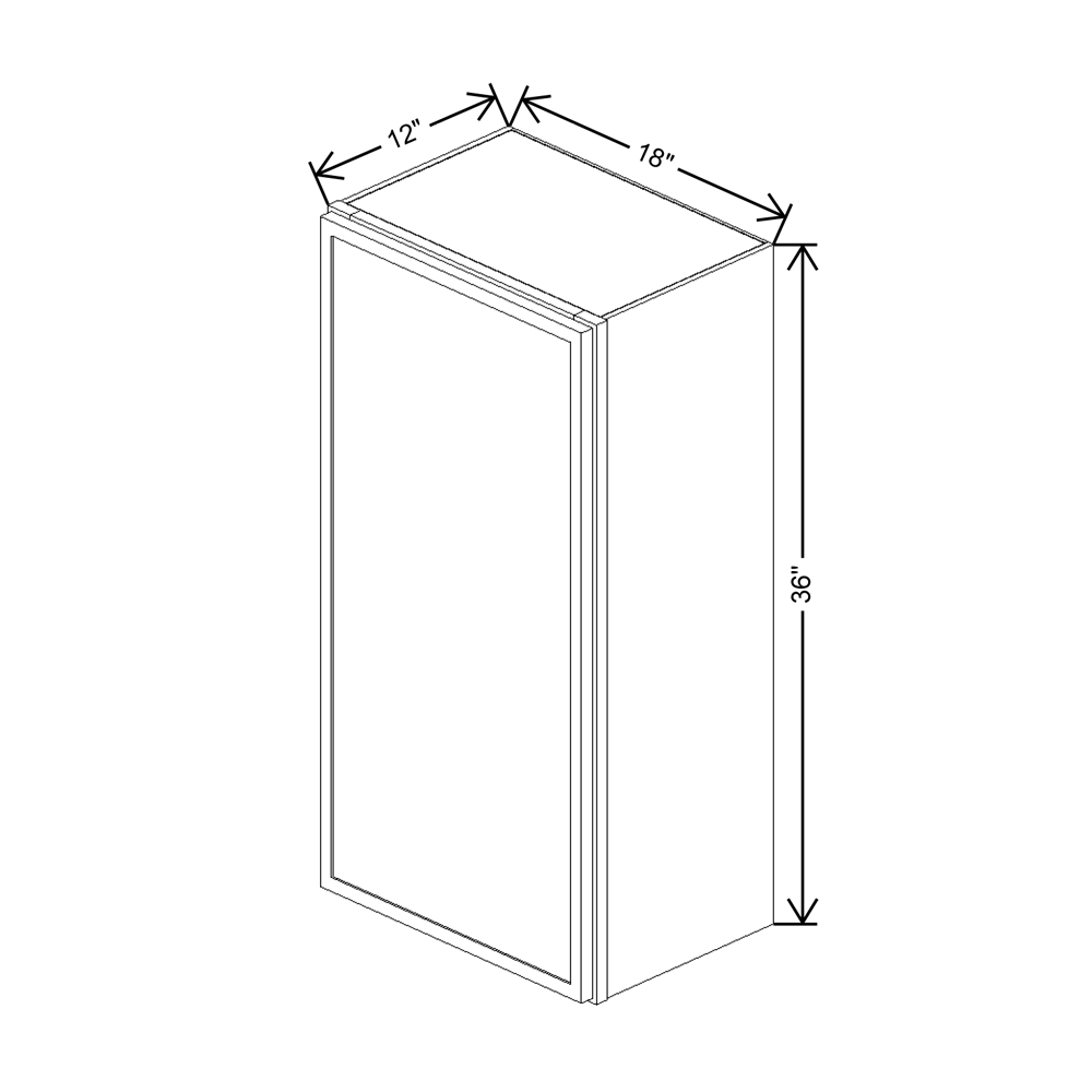 Cubitac Basic Oxford Latte 18"W X 36"H Wall Cabinet