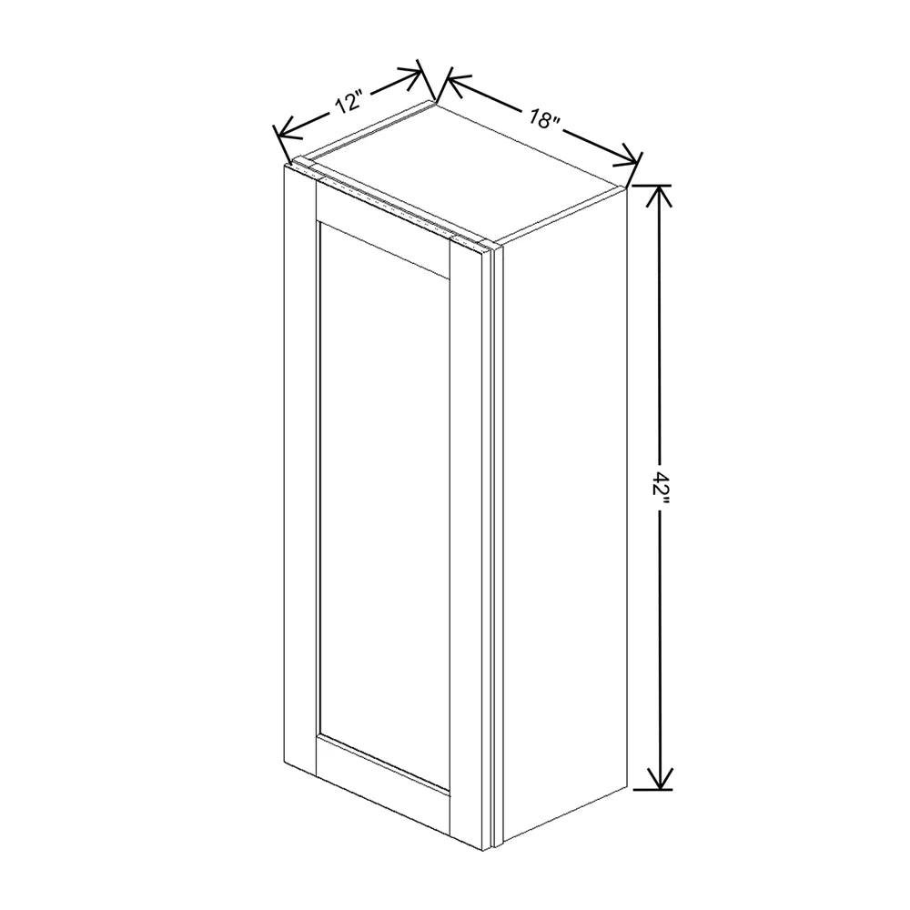 J&K Mahogany J5 Single Door Wall Cabinet - 18" W x 42" H