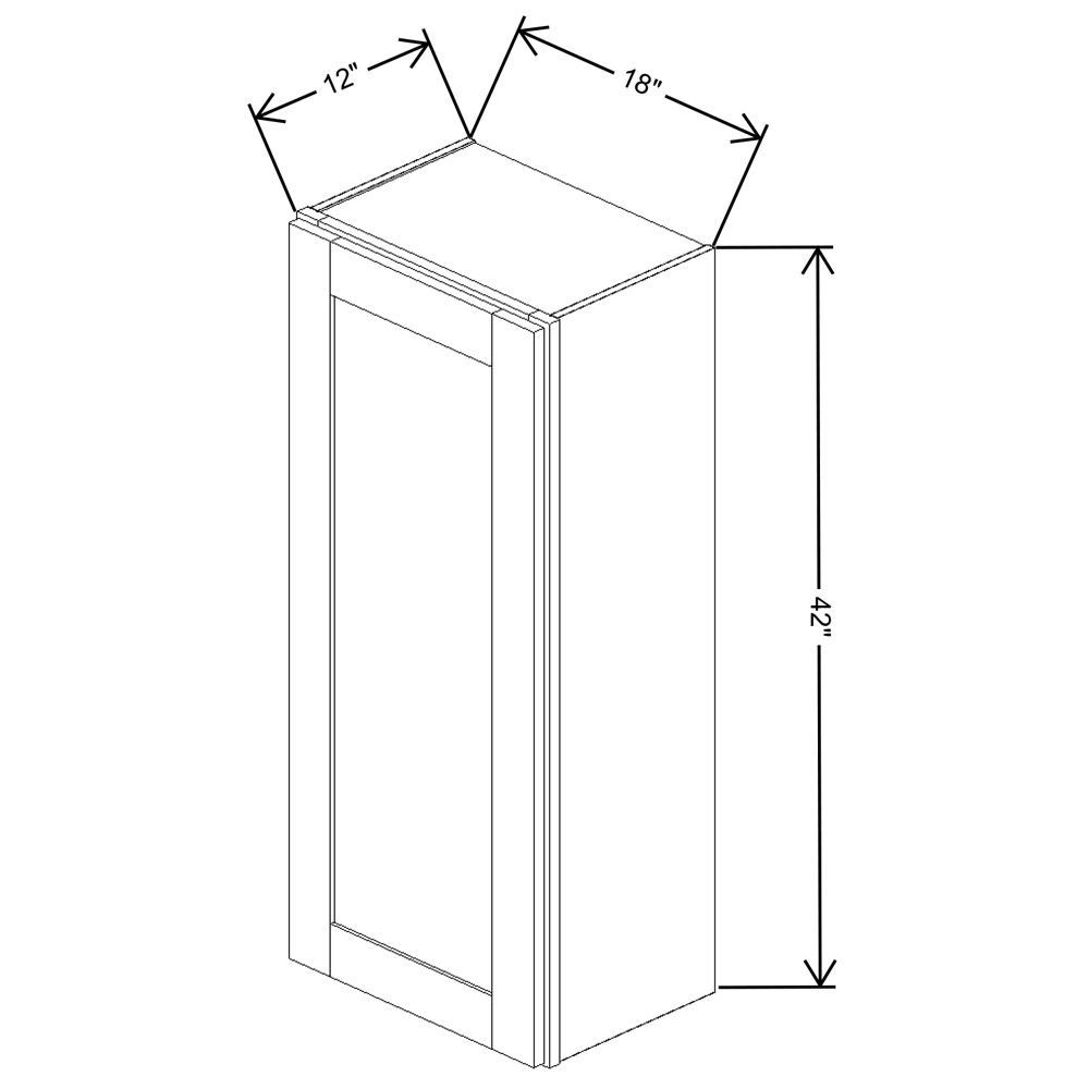 Fabuwood Quest Discovery Frost Wall 18"W x 42"H Shaker Cabinet