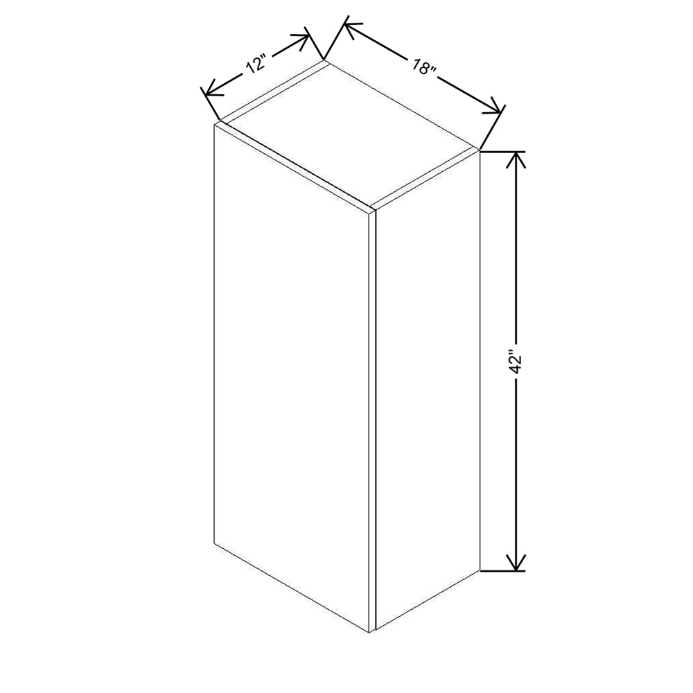 CNC Concord Elegant White 18" W X 42" H Single Door Wall Cabinet