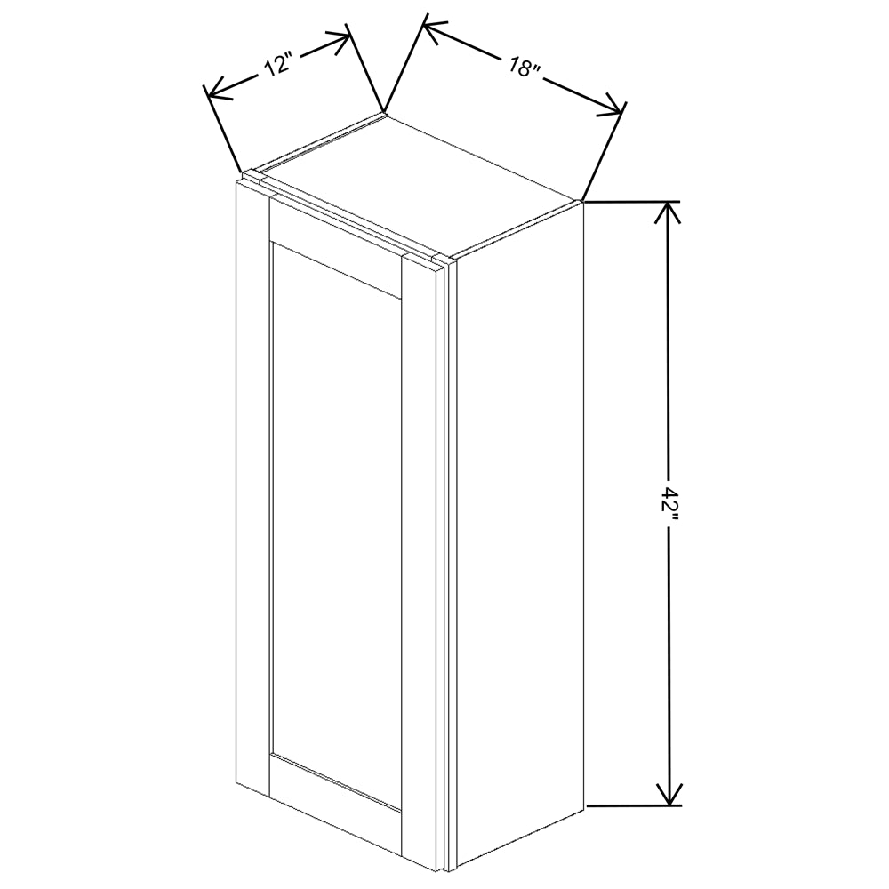 Fabuwood Quest Metro Java Wall 18"W x 42"H Shaker Cabinet