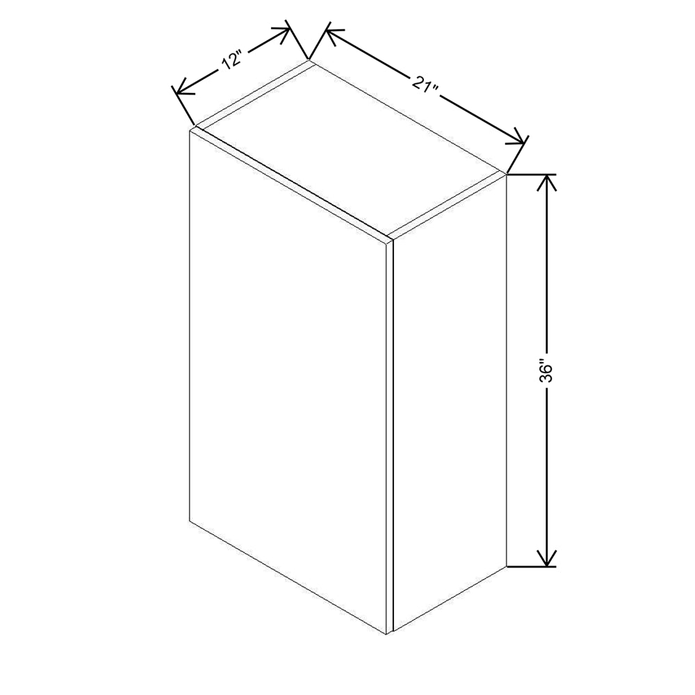 CNC Concord Newport White 21" W X 36" H Single Door Wall Cabinet