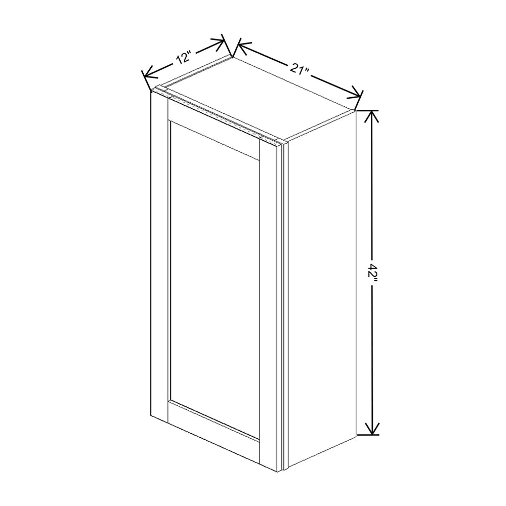 J&K Dove E1 Single Door Wall Cabinet - 21" W x 42" H