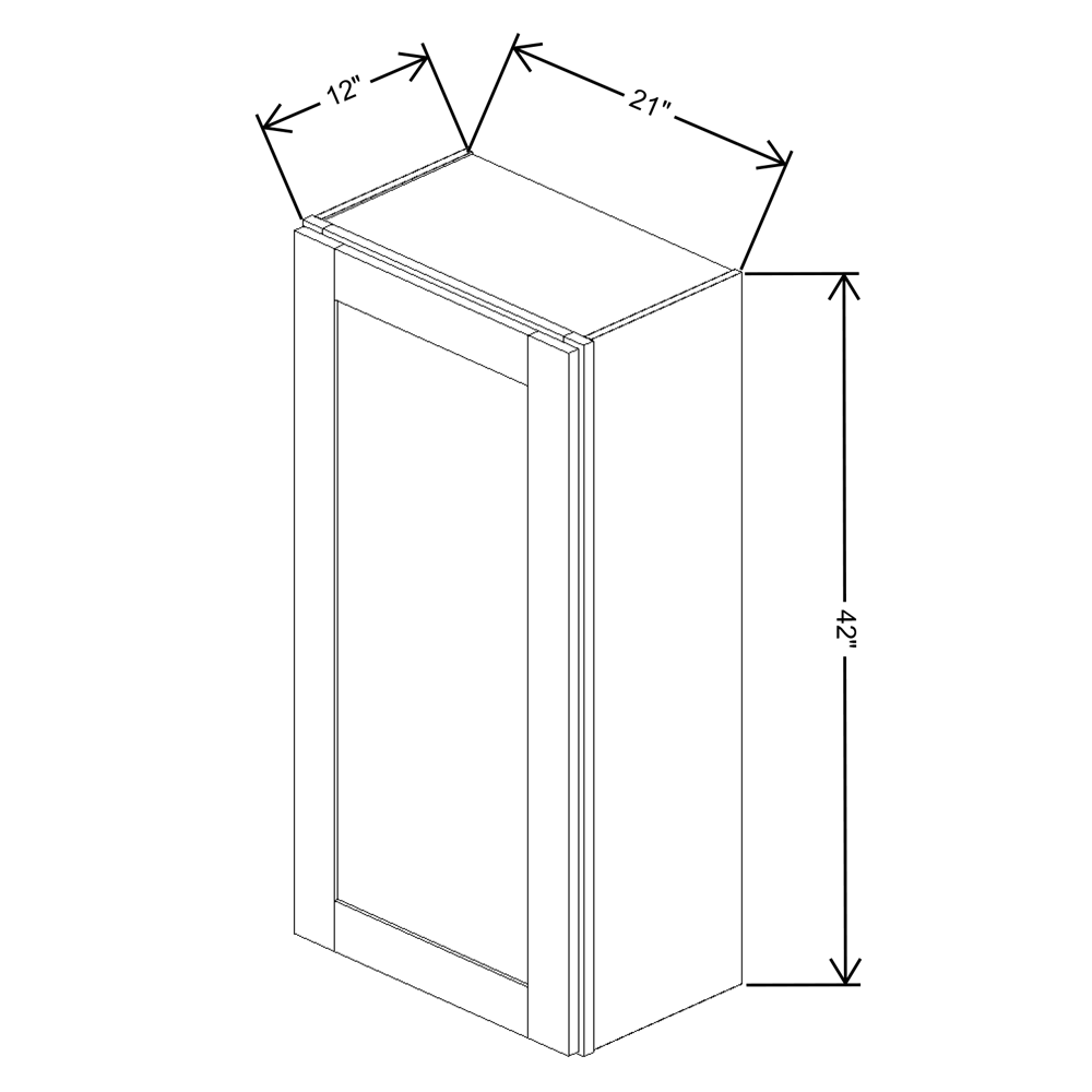 Fabuwood Quest Discovery Frost Wall 21"W x 42"H Shaker Cabinet