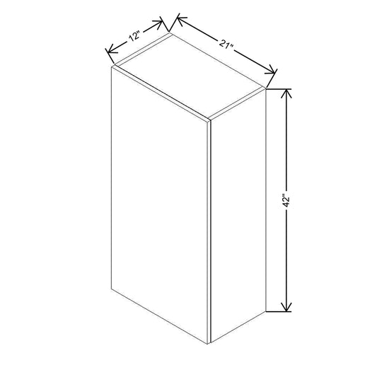 CNC Concord Newport White 21" W X 42" H Single Door Wall Cabinet