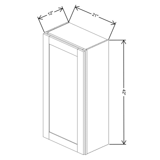 Fabuwood Quest Metro Frost Wall 21"W x 42"H Shaker Cabinet