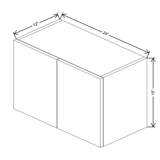 CNC Concord Newport White 24" W X 15" H Double Door Wall Cabinet